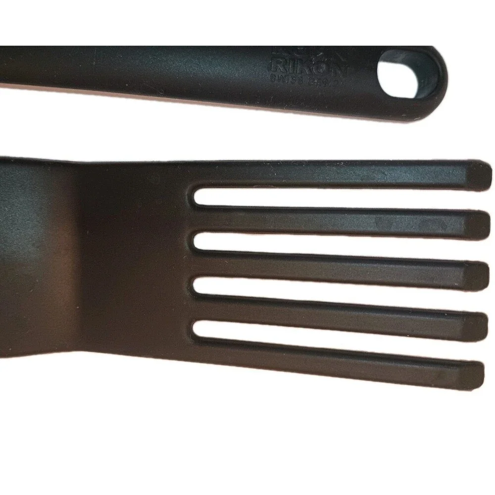 Kuhn Rikon Swiss Design Slotted Turner Spatula Set of 2, Black